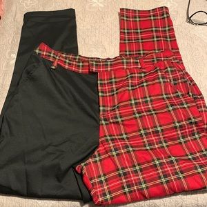 Euc hot topic red and black plaid pants Xl
